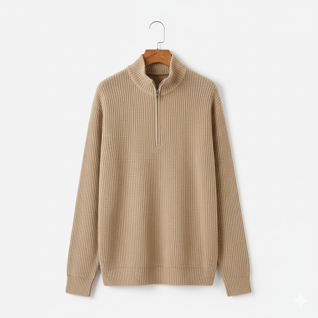 Men’s Half-Zip Knit Sweater – Classic Style